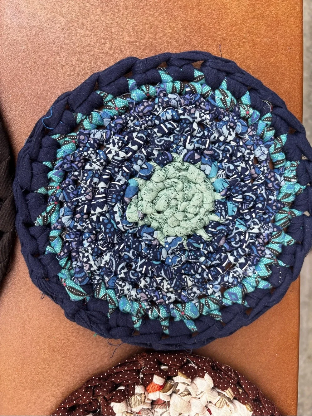 Set Of 9 Vintage Woven Braided Rug Trivets Hot Pads Granny Kitchen farmhouse